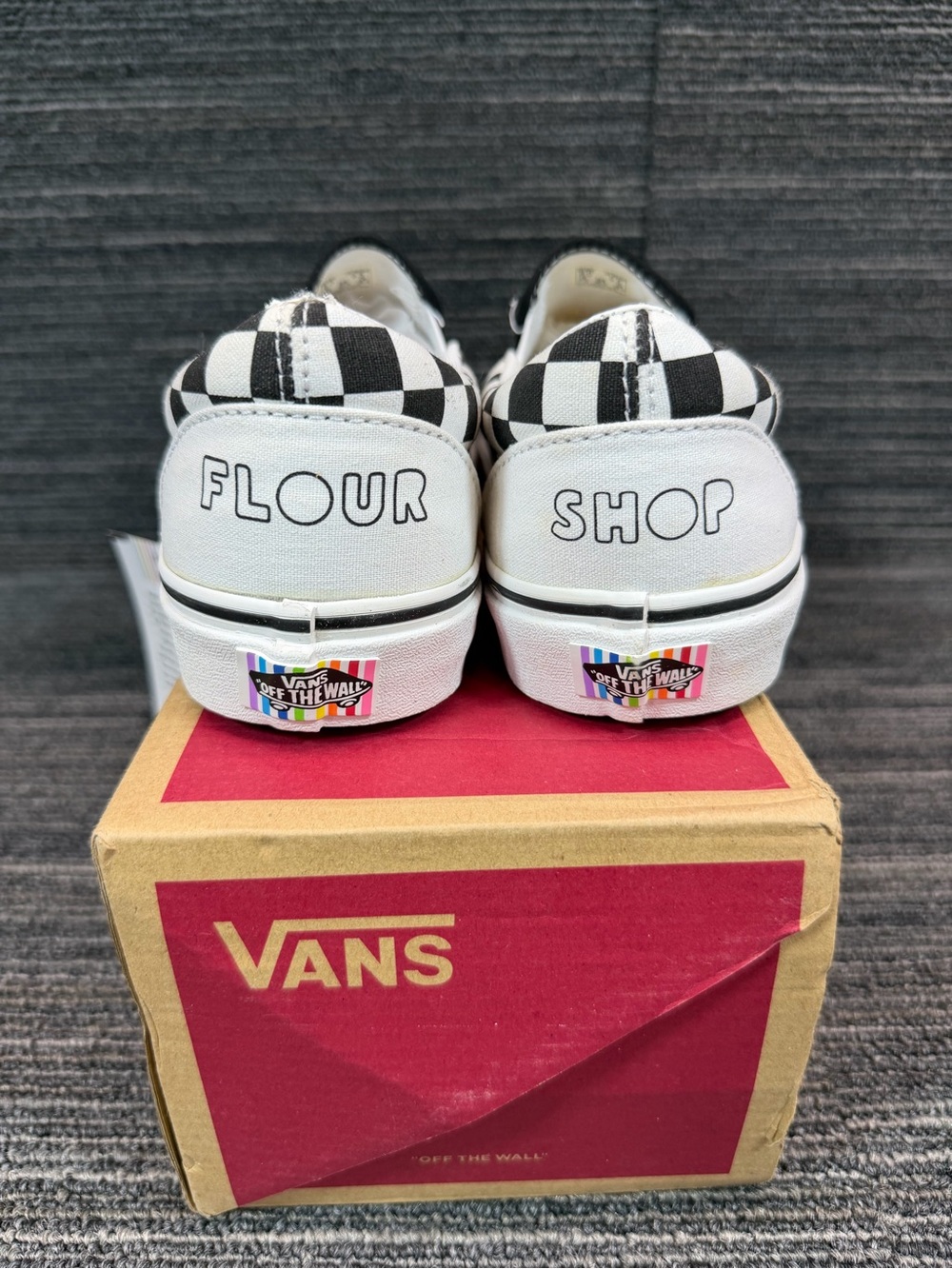 Vans Classic Slip-On (Flour Shop) Icons Checker Board Men’s 8 Women’s 9.5 New - Picture 9 of 11